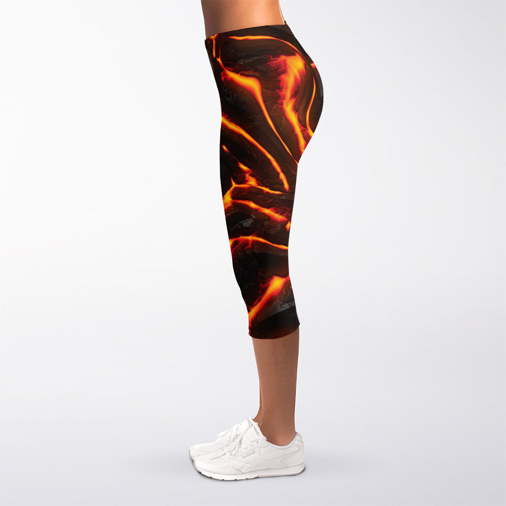 Lava Print Women's Capri Leggings