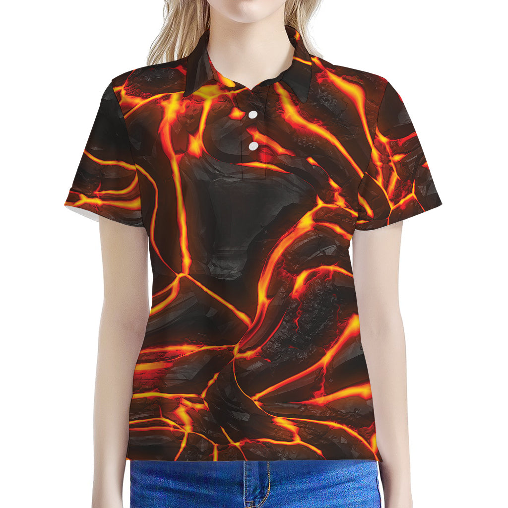 Lava Print Women's Polo Shirt