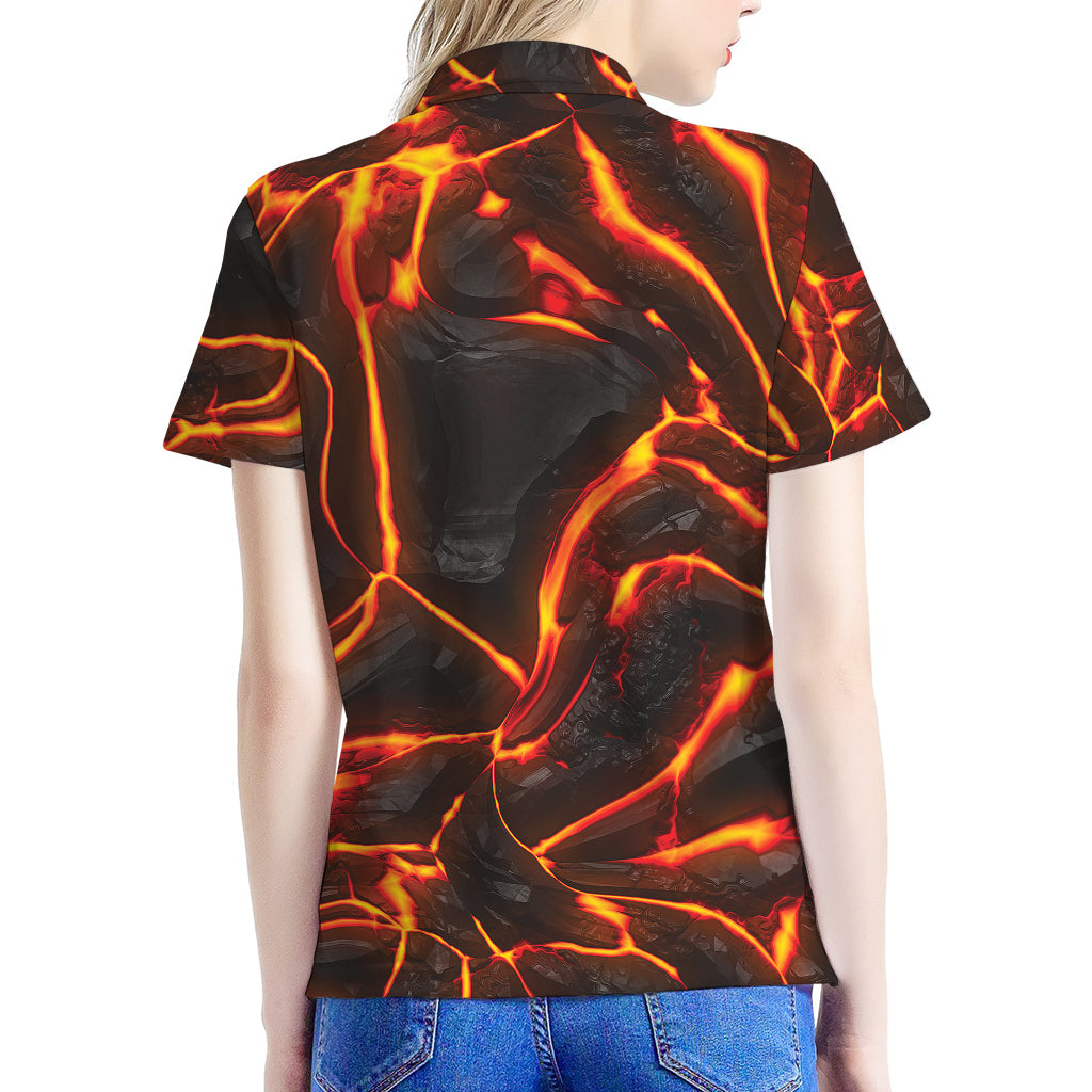 Lava Print Women's Polo Shirt