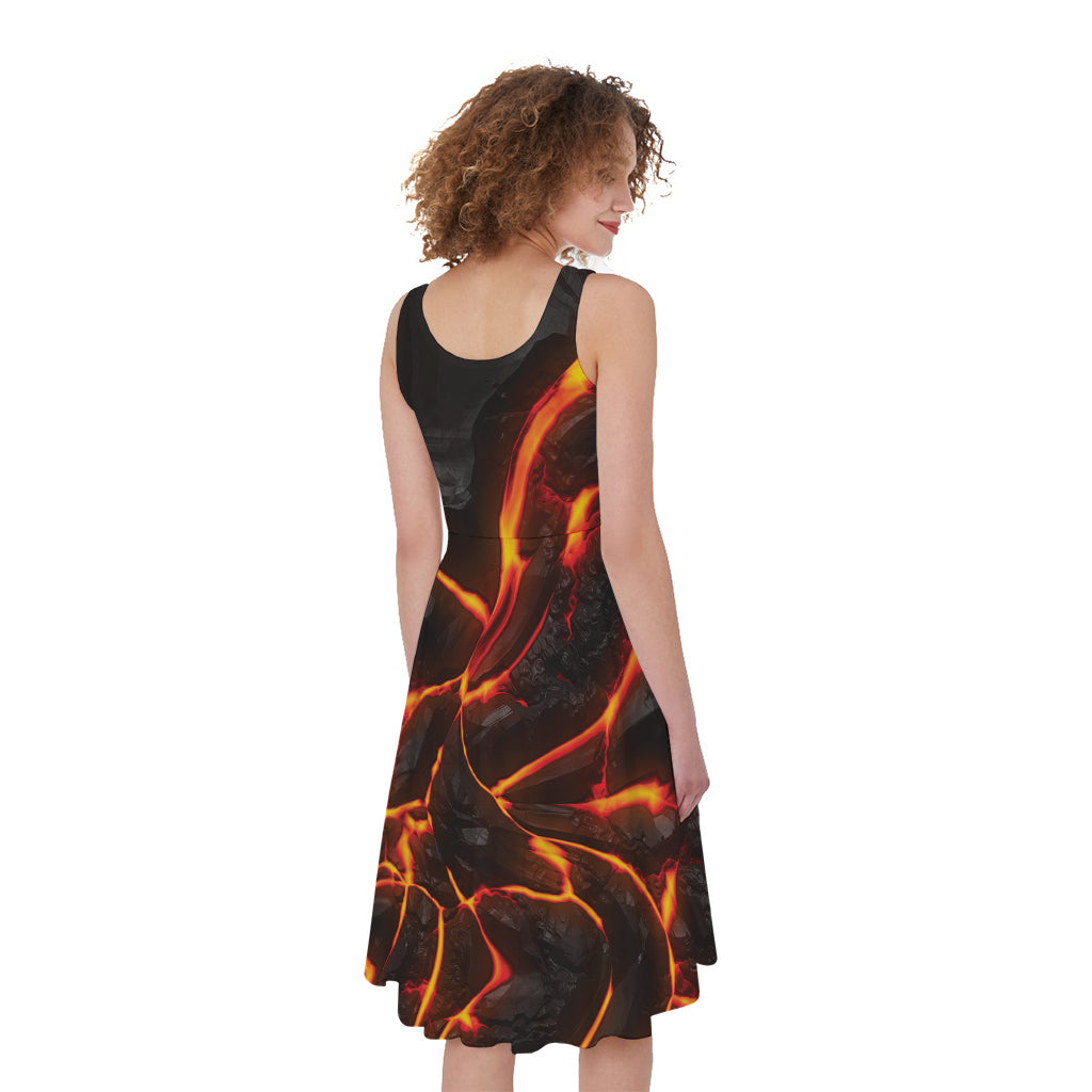 Lava Print Women's Sleeveless Dress