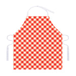 Lava Red And White Gingham Print Adjustable Apron