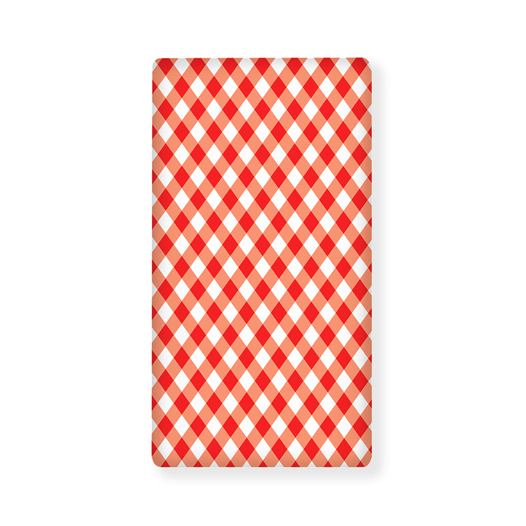 Lava Red And White Gingham Print Baby Crib Sheet