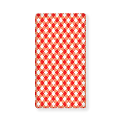 Lava Red And White Gingham Print Baby Crib Sheet