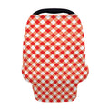 Lava Red And White Gingham Print Baby Seat Cover