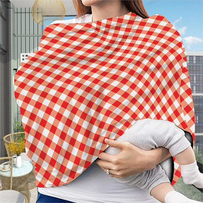 Lava Red And White Gingham Print Baby Seat Cover