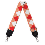 Lava Red And White Gingham Print Bag Strap