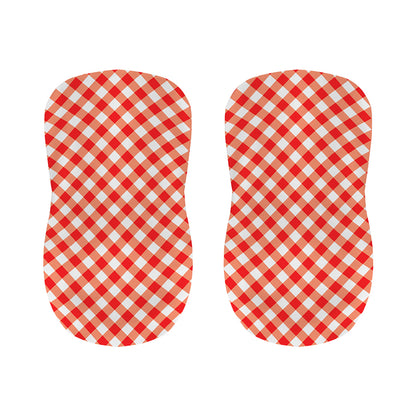 Lava Red And White Gingham Print Bar Stool Covers