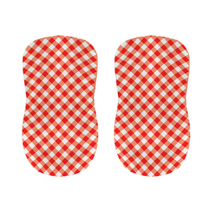 Lava Red And White Gingham Print Bar Stool Covers