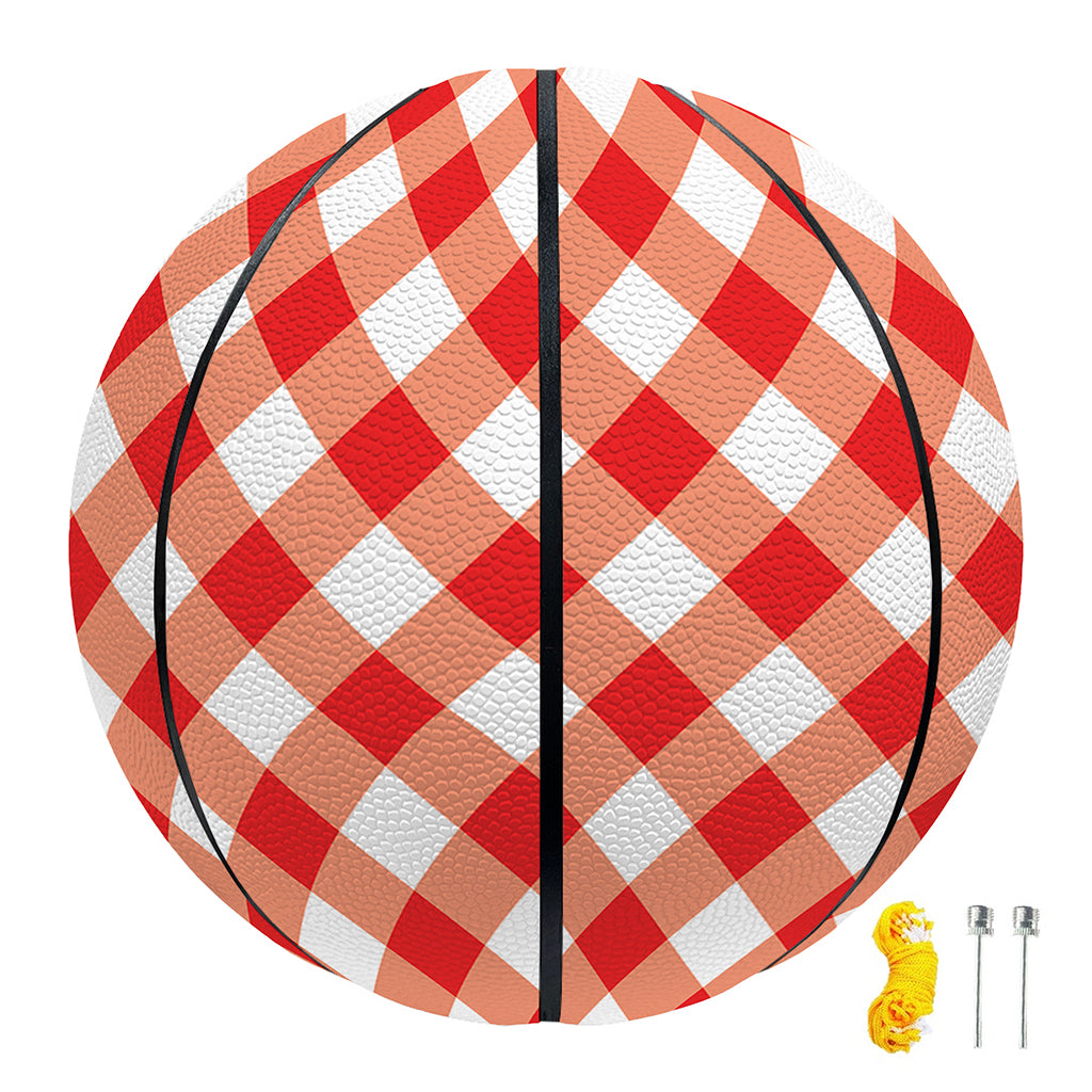 Lava Red And White Gingham Print Basketball