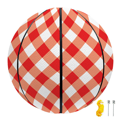 Lava Red And White Gingham Print Basketball