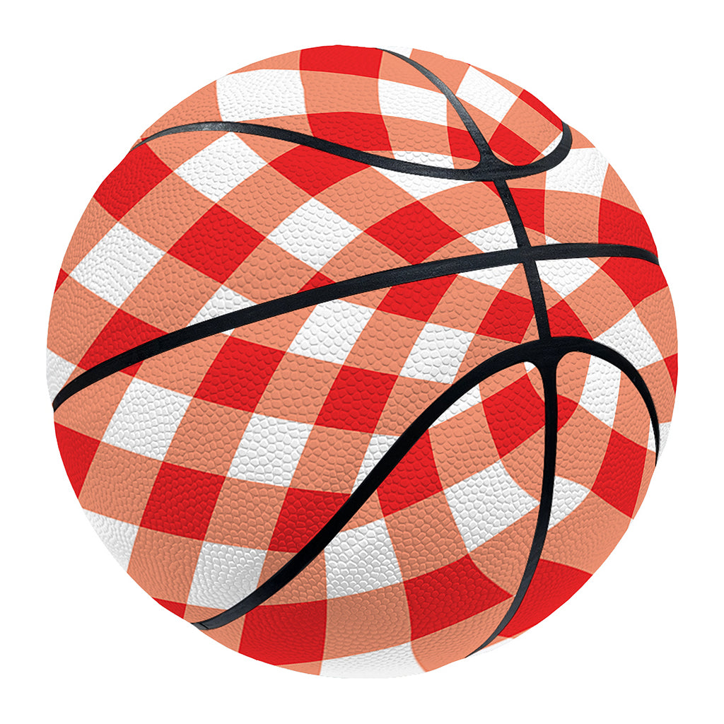 Lava Red And White Gingham Print Basketball