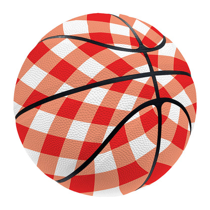 Lava Red And White Gingham Print Basketball