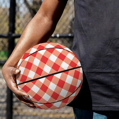 Lava Red And White Gingham Print Basketball