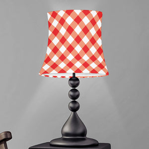 Lava Red And White Gingham Print Bell Lamp Shade