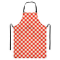 Lava Red And White Gingham Print Bib Apron With Pocket