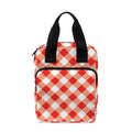 Lava Red And White Gingham Print Bible Tote Bag