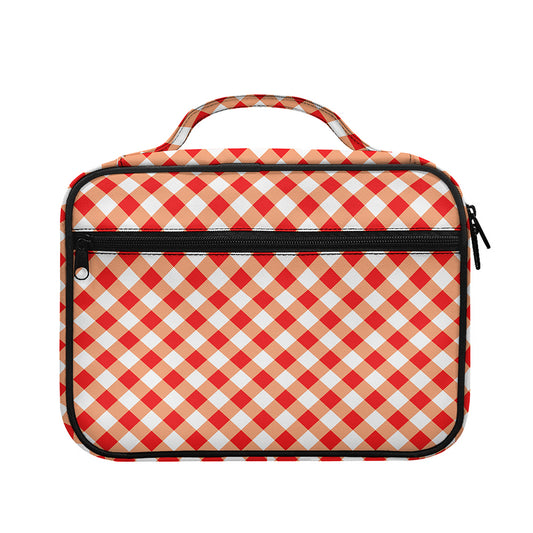 Lava Red And White Gingham Print Briefcase Bible Bag