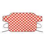 Lava Red And White Gingham Print Car Windshield Snow Cover