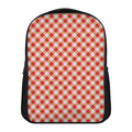 Lava Red And White Gingham Print Casual Backpack