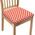 Lava Red And White Gingham Print Chair Cushion Cover