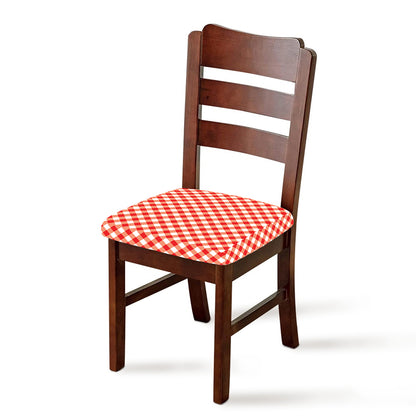 Lava Red And White Gingham Print Chair Cushion Cover