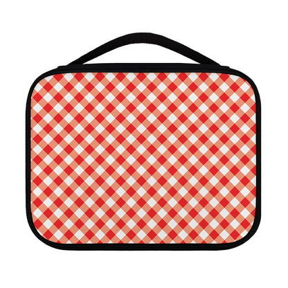 Lava Red And White Gingham Print Classic Bible Case