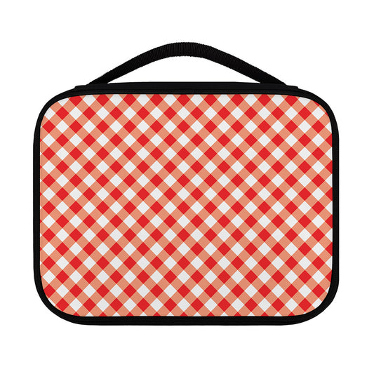 Lava Red And White Gingham Print Classic Bible Case