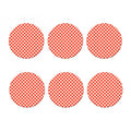 Lava Red And White Gingham Print Coaster Set