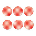 Lava Red And White Gingham Print Coaster Set