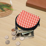 Lava Red And White Gingham Print Coin Purse