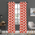 Lava Red And White Gingham Print Curtain