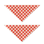 Lava Red And White Gingham Print Dog Bandana