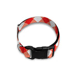 Lava Red And White Gingham Print Dog Collar