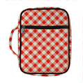 Lava Red And White Gingham Print Front Pocket Bible Bag
