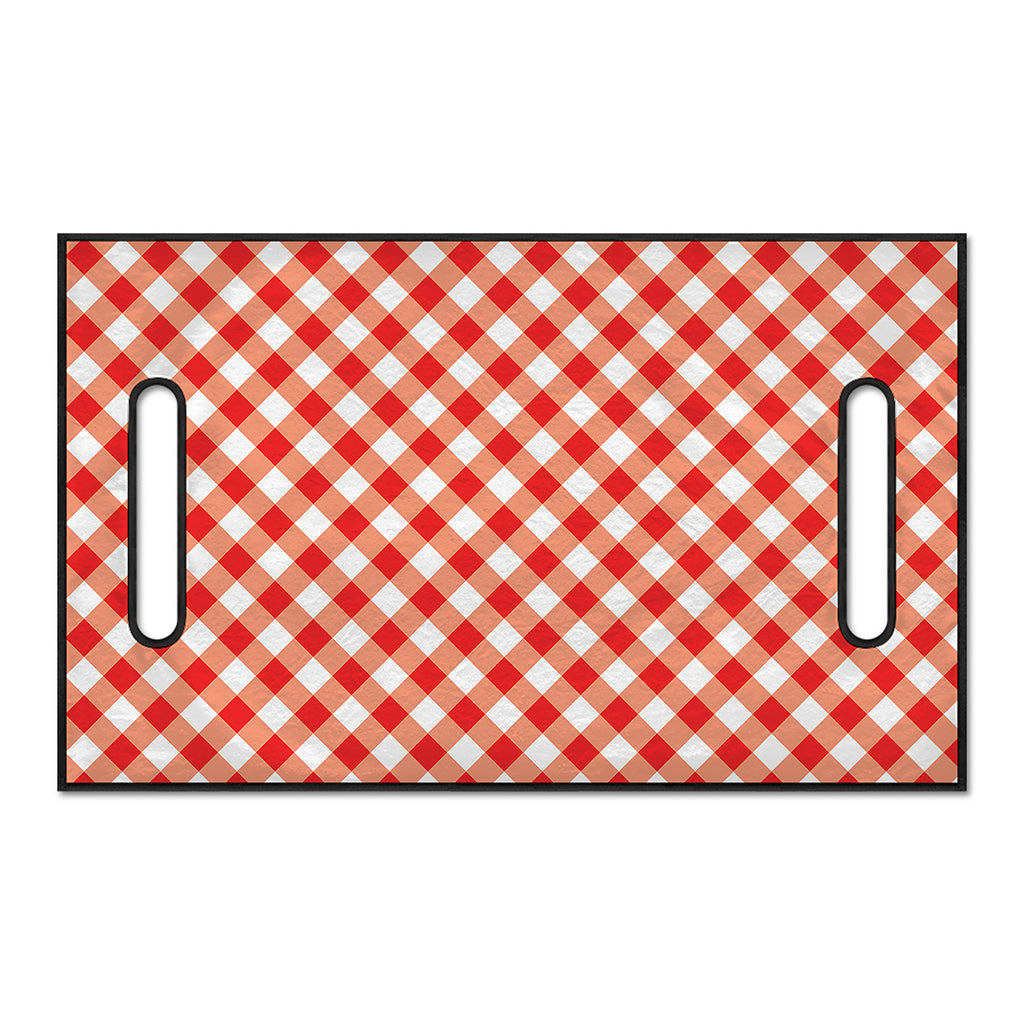 Lava Red And White Gingham Print Golf Cart Seat Cover