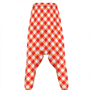 Lava Red And White Gingham Print Hammer Pants