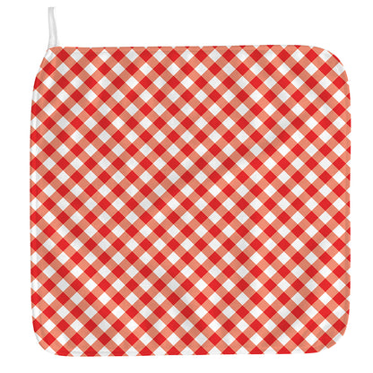 Lava Red And White Gingham Print Hand Towel