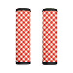 Lava Red And White Gingham Print Handle Covers