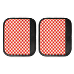 Lava Red And White Gingham Print Handle Covers