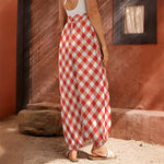 Lava Red And White Gingham Print Harem Pants