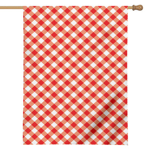 Lava Red And White Gingham Print House Flag