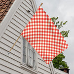 Lava Red And White Gingham Print House Flag