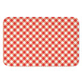 Lava Red And White Gingham Print Indoor Door Mat