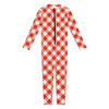 Lava Red And White Gingham Print Jumpsuit