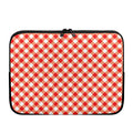 Lava Red And White Gingham Print Laptop Sleeve