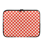 Lava Red And White Gingham Print Laptop Sleeve