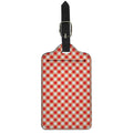 Lava Red And White Gingham Print Luggage Tag