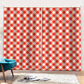 Lava Red And White Gingham Print Pencil Pleat Curtains