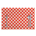 Lava Red And White Gingham Print Placemat