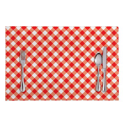 Lava Red And White Gingham Print Placemat